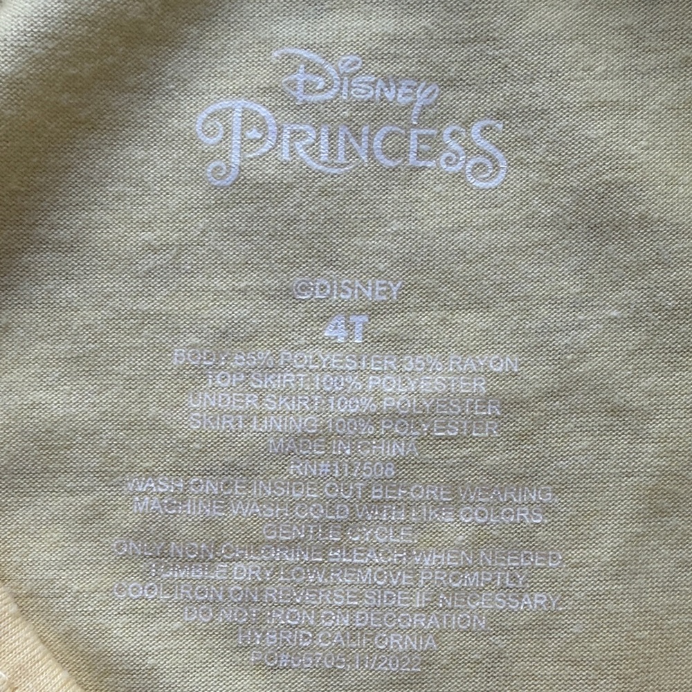 Disney Yellow Princess Kids Dress - Picture 2 of 4